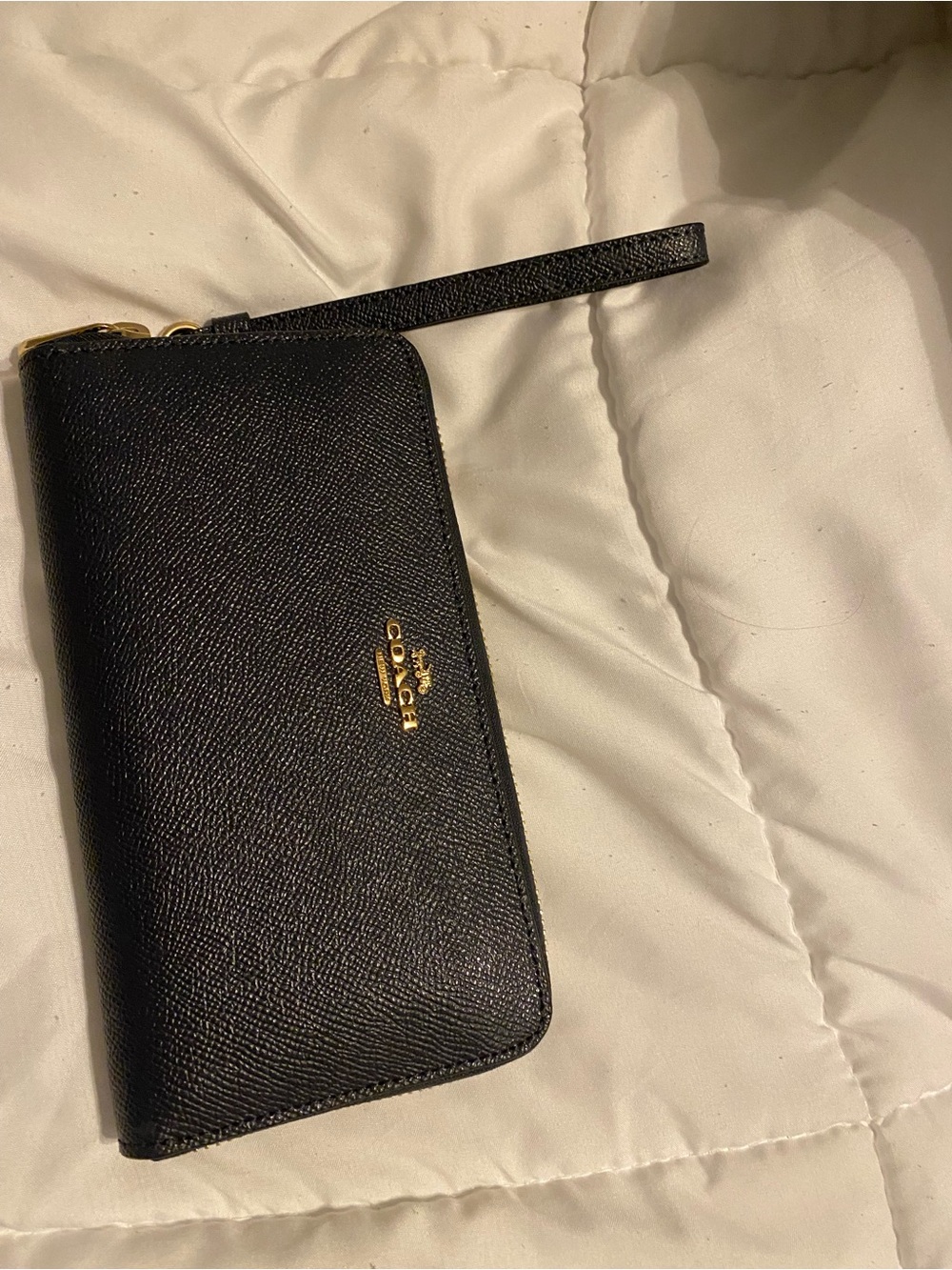 Coach Navy Leather Zip Wallet